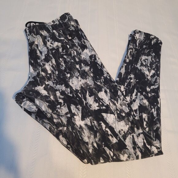 Nike Leg-A-See Mish Mash Leggings Foldover Just Do It Waistband Abstract Small - Picture 2 of 12